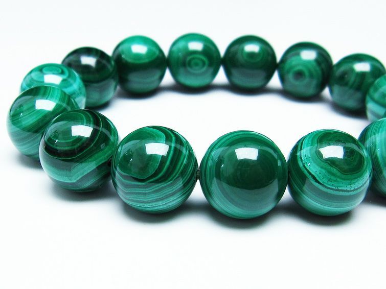 マラカイト ブレスレット 15mm 一点物 111-29413