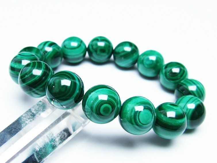 マラカイト ブレスレット 15mm 一点物 111-29414
