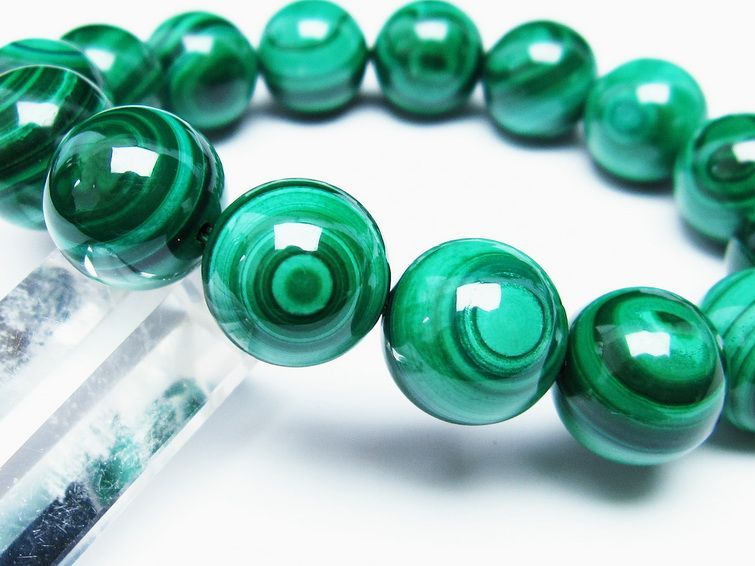 マラカイト ブレスレット 15mm 一点物 111-29414