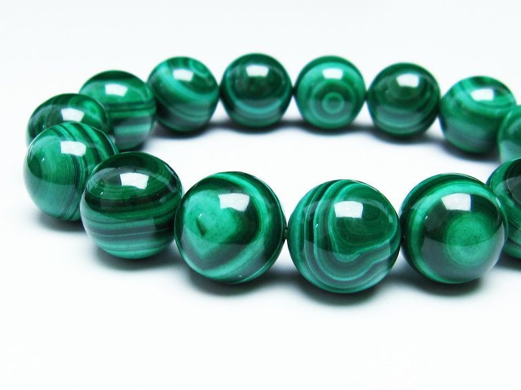 マラカイト ブレスレット 15mm 一点物 111-29414