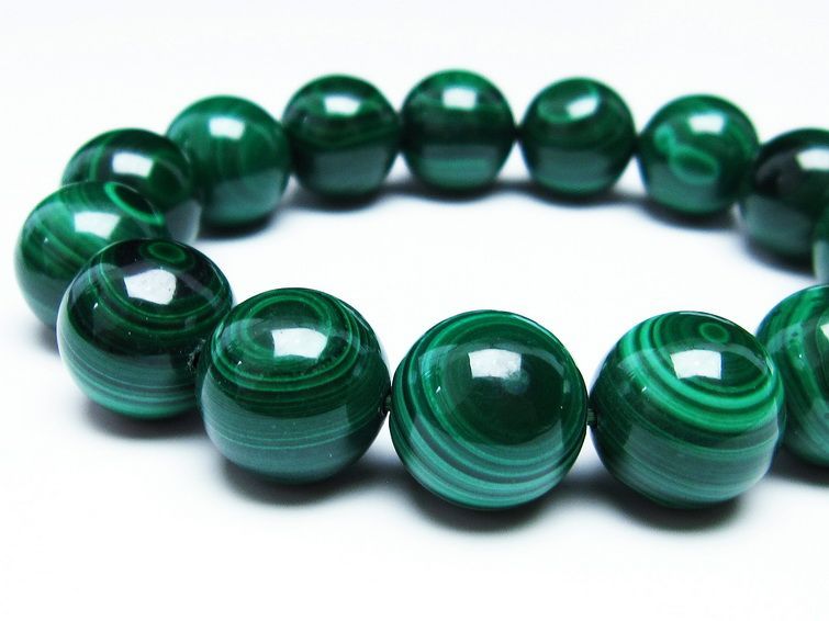 マラカイト ブレスレット 15mm 一点物 111-29417