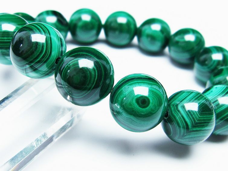 マラカイト ブレスレット 15mm 一点物 111-29426