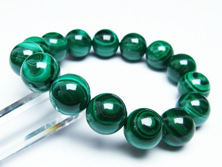 マラカイト ブレスレット 15mm 一点物 111-29442