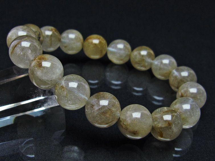 プラチナルチルクォーツ ブレスレット 13mm 一点物 111-29757