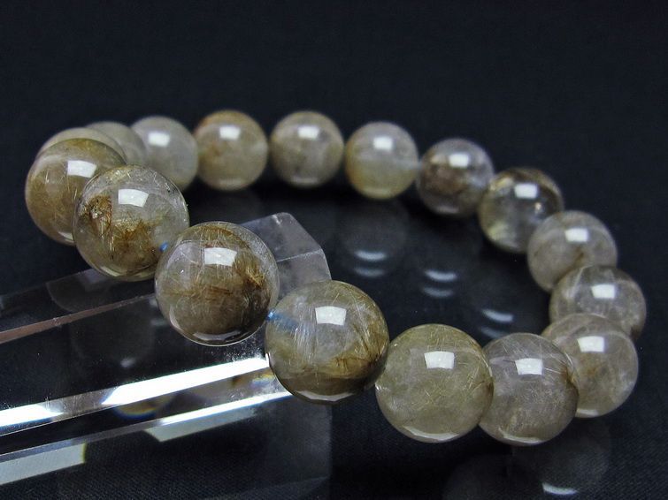 プラチナルチルクォーツ ブレスレット 12mm 一点物 111-29768