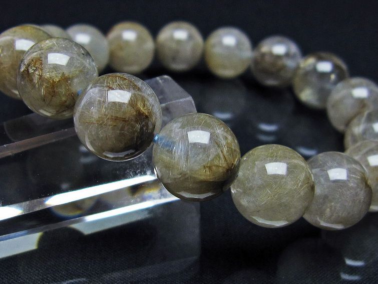 プラチナルチルクォーツ ブレスレット 12mm 一点物 111-29768