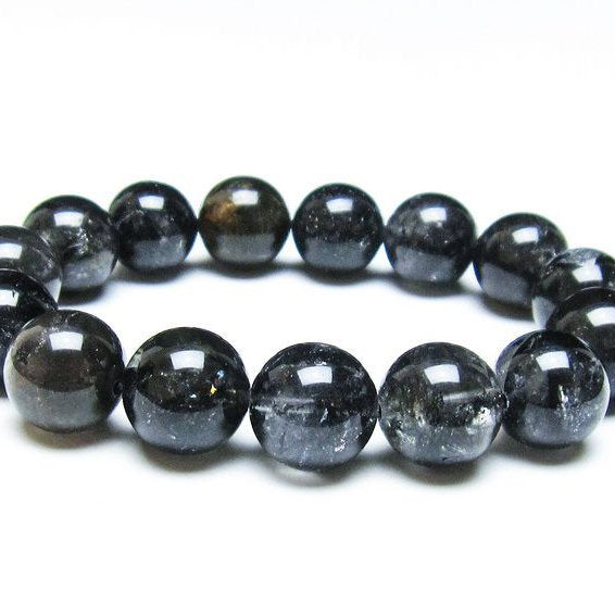 エレスチャルクォーツ ブレスレット 14mm ブラックエレスチャル 一点物