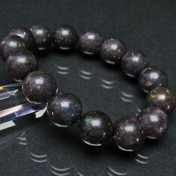 ブラックオパール ブラックマトリックスオパール ブレスレット 14mm 111-9818