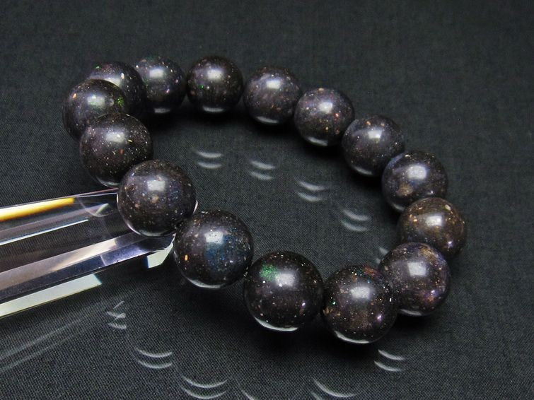 ブラックオパール ブラックマトリックスオパール ブレスレット 14mm 111-9818