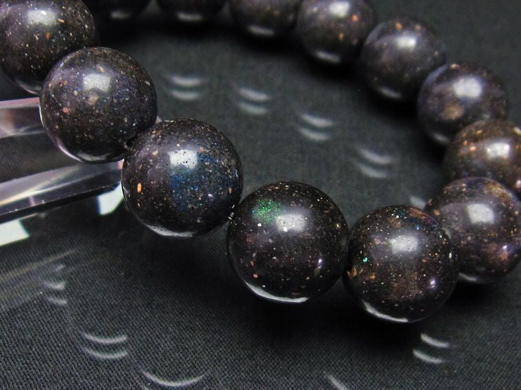 ブラックオパール ブラックマトリックスオパール ブレスレット 14mm 111-9818