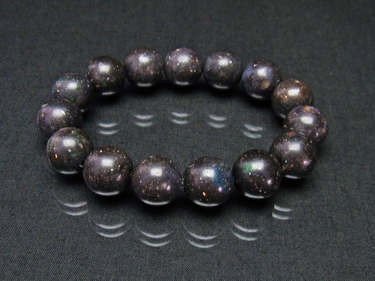 ブラックオパール ブラックマトリックスオパール ブレスレット 14mm 111-9818