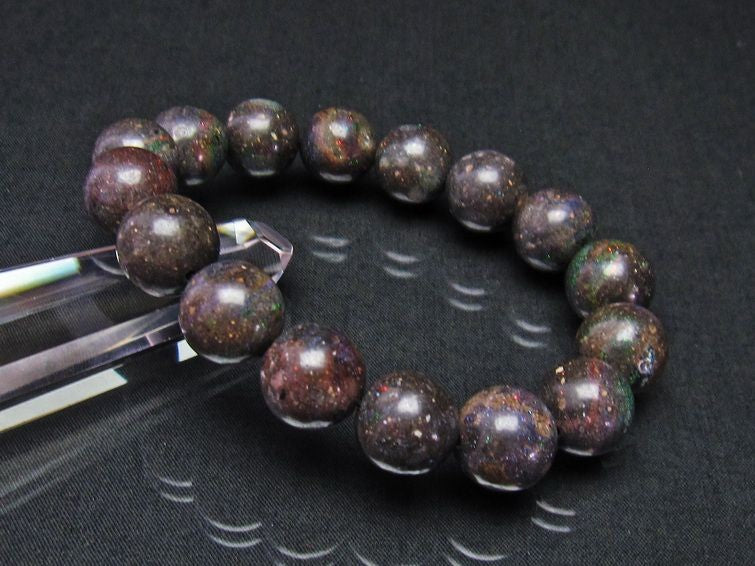 ブラックオパール ブラックマトリックスオパール ブレスレット 13mm 111-9854