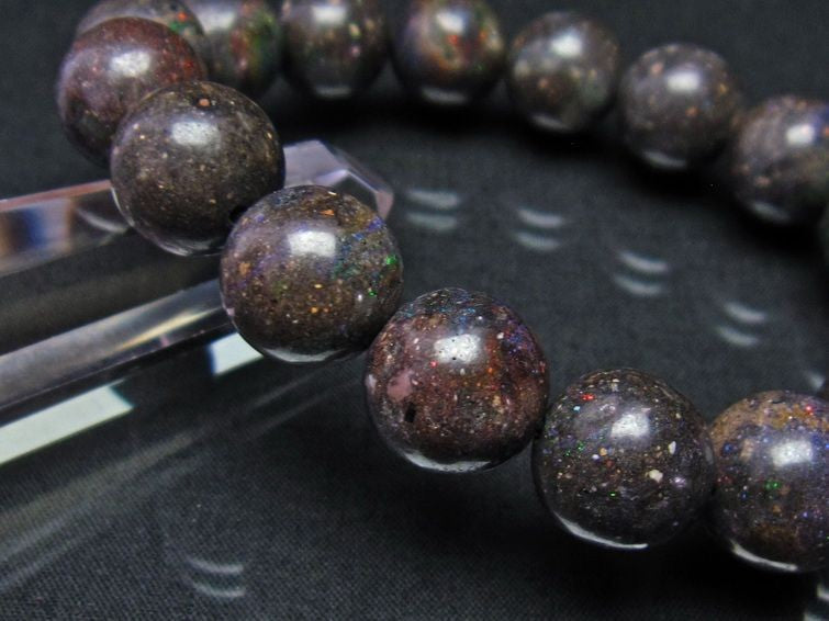 ブラックオパール ブラックマトリックスオパール ブレスレット 13mm 111-9854