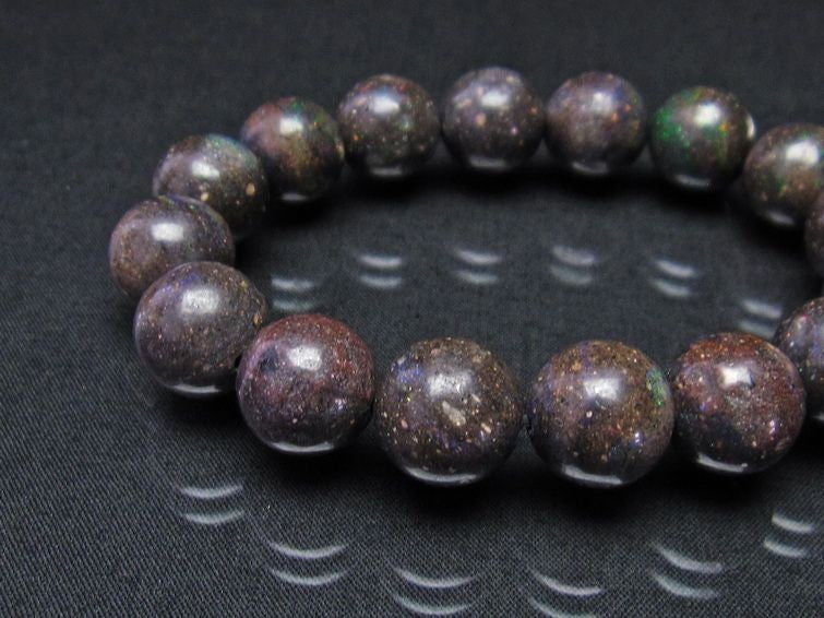 ブラックオパール ブラックマトリックスオパール ブレスレット 13mm 111-9854