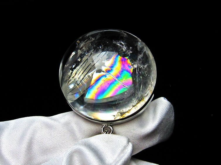 アイリスクォーツ ペンダント 虹入り 水晶 ペンダント 112-6092