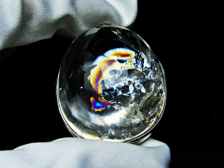 水晶 ペンダント 虹入り 一点物 112-8307