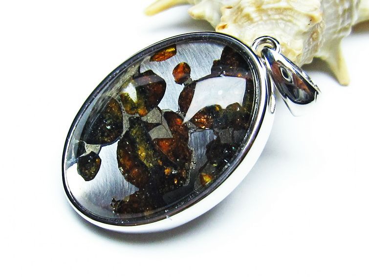 パラサイト隕石 ペンダント パワーストーン ペンダントトップ Pallasite Meteorite メンズ レディース アクセサリー 一点物 112-9003