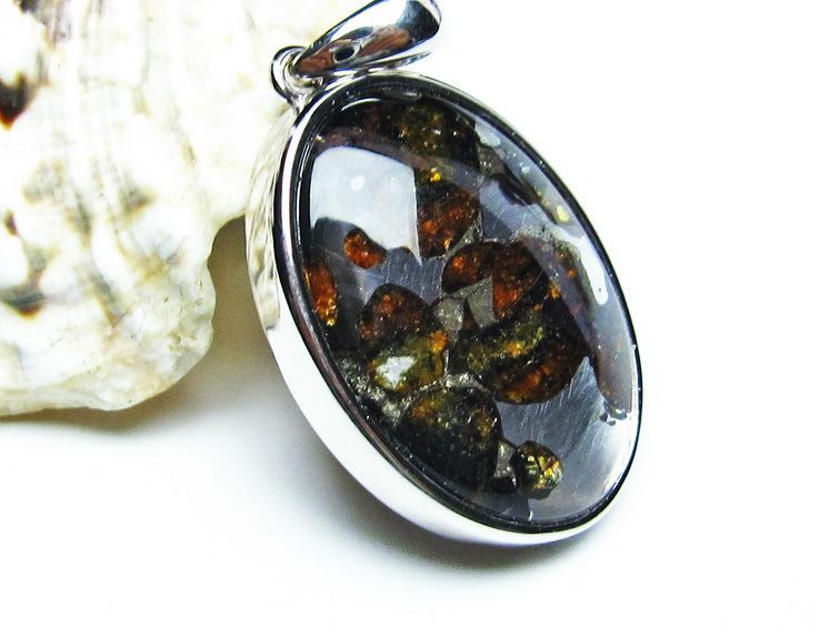 パラサイト隕石 ペンダント パワーストーン ペンダントトップ Pallasite Meteorite メンズ レディース アクセサリー 一点物 112-9003
