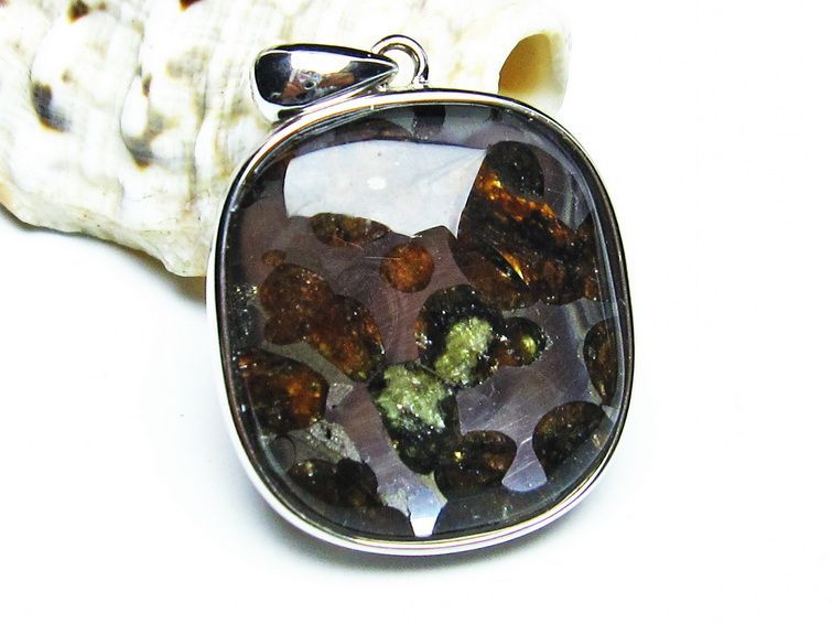 パラサイト隕石 ペンダント パワーストーン ペンダントトップ Pallasite Meteorite メンズ レディース アクセサリー 一点物 112-9011