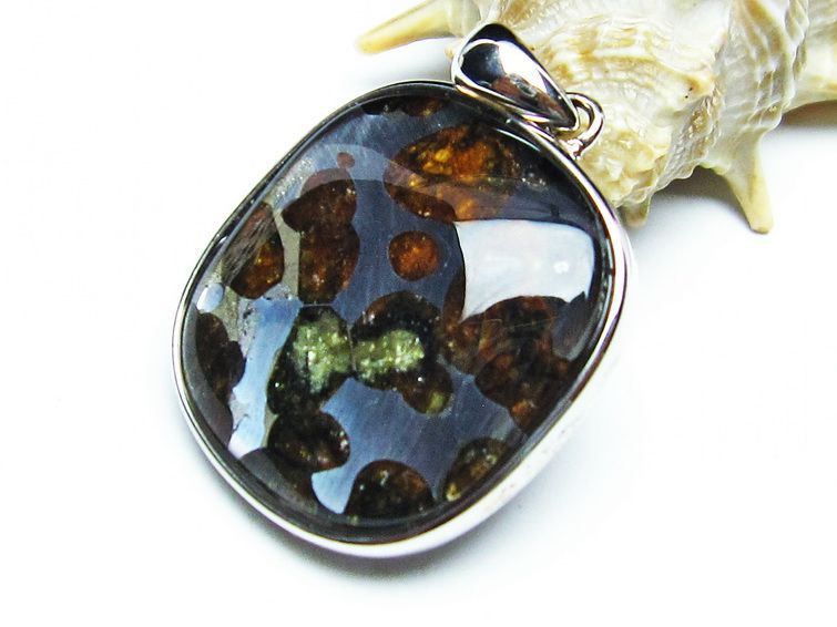 パラサイト隕石 ペンダント パワーストーン ペンダントトップ Pallasite Meteorite メンズ レディース アクセサリー 一点物 112-9011