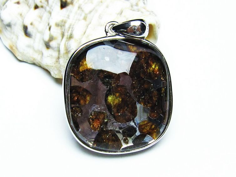 パラサイト隕石 ペンダント パワーストーン ペンダントトップ Pallasite Meteorite メンズ レディース アクセサリー 一点物 112-9012