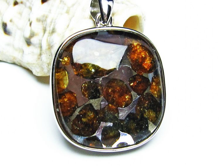 パラサイト隕石 ペンダント パワーストーン ペンダントトップ Pallasite Meteorite メンズ レディース アクセサリー 一点物 112-9015