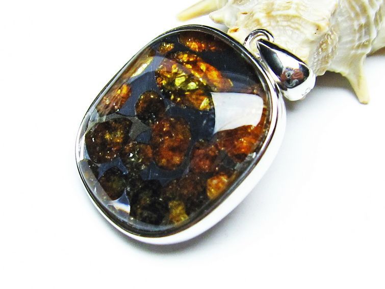 パラサイト隕石 ペンダント パワーストーン ペンダントトップ Pallasite Meteorite メンズ レディース アクセサリー 一点物 112-9015