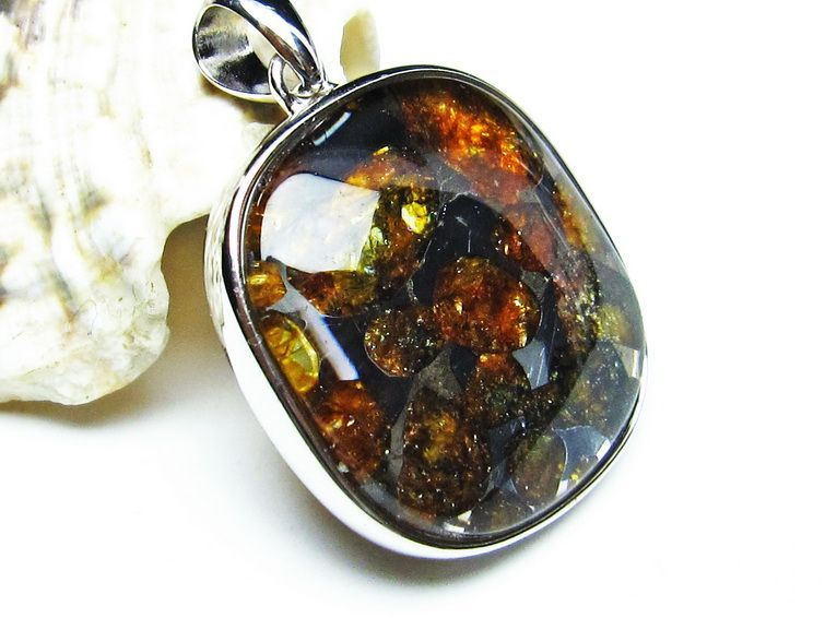 パラサイト隕石 ペンダント パワーストーン ペンダントトップ Pallasite Meteorite メンズ レディース アクセサリー 一点物 112-9015