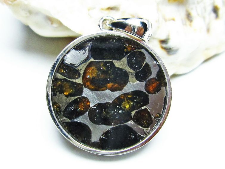 パラサイト隕石 ペンダント パワーストーン ペンダントトップ Pallasite Meteorite メンズ レディース アクセサリー 一点物 112-9150