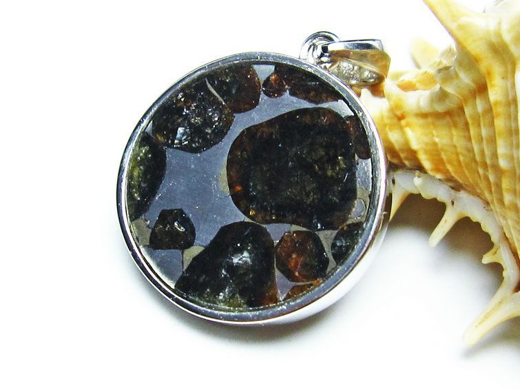 パラサイト隕石 ペンダント パワーストーン ペンダントトップ Pallasite Meteorite メンズ レディース アクセサリー 一点物 112-9157