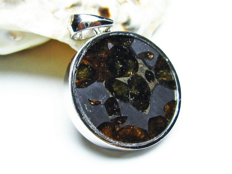 パラサイト隕石 ペンダント パワーストーン ペンダントトップ Pallasite Meteorite メンズ レディース アクセサリー 一点物 112-9169