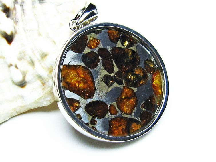 パラサイト隕石 ペンダント パワーストーン ペンダントトップ Pallasite Meteorite メンズ レディース アクセサリー 一点物 112-9175
