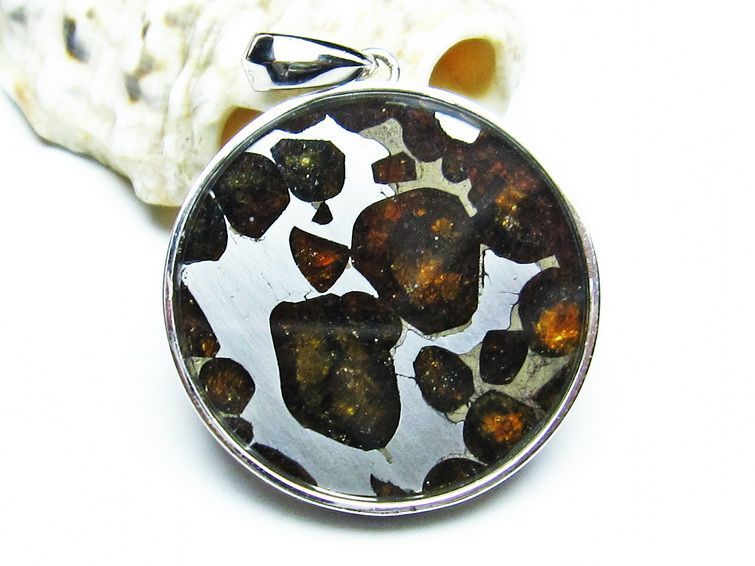パラサイト隕石 ペンダント パワーストーン ペンダントトップ Pallasite Meteorite メンズ レディース アクセサリー 一点物 112-9260