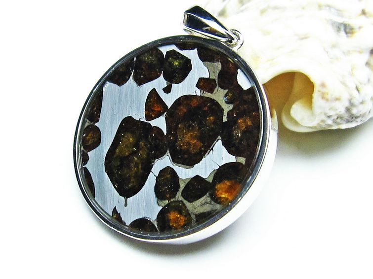 パラサイト隕石 ペンダント パワーストーン ペンダントトップ Pallasite Meteorite メンズ レディース アクセサリー 一点物 112-9260