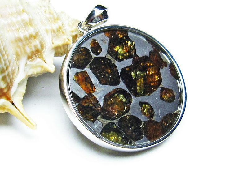 パラサイト隕石 ペンダント パワーストーン ペンダントトップ Pallasite Meteorite メンズ レディース アクセサリー 一点物 112-9261