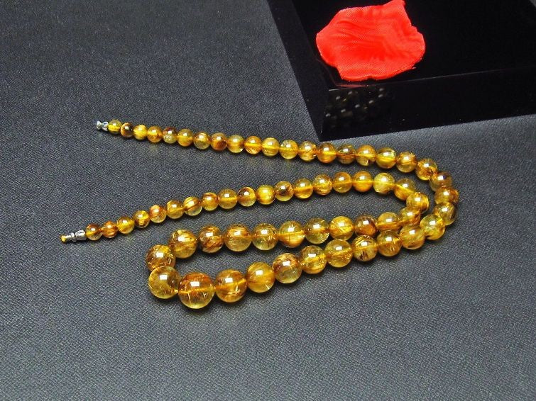ゴールドタイチンルチルクォーツ ネックレス 113-10
