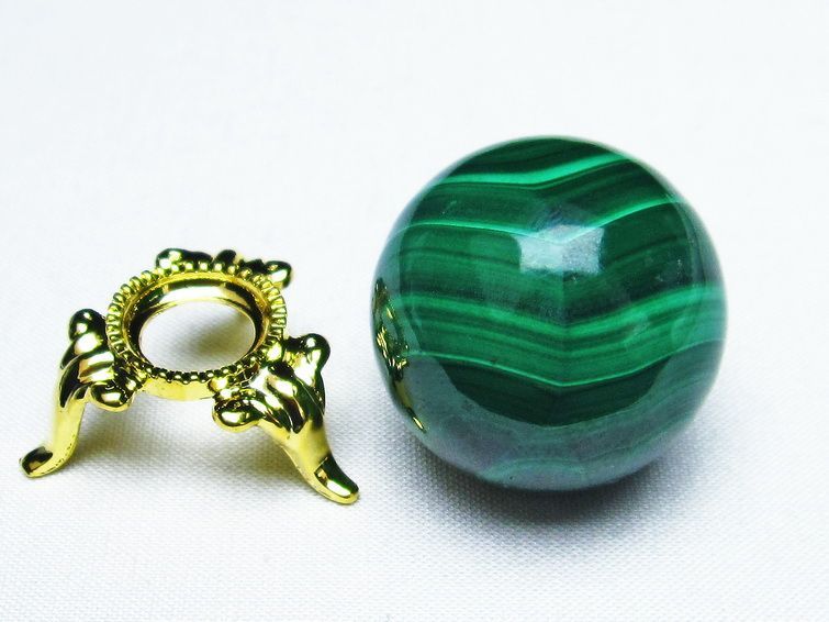 マラカイト 丸玉 スフィア 30mm 一点物 141-3534