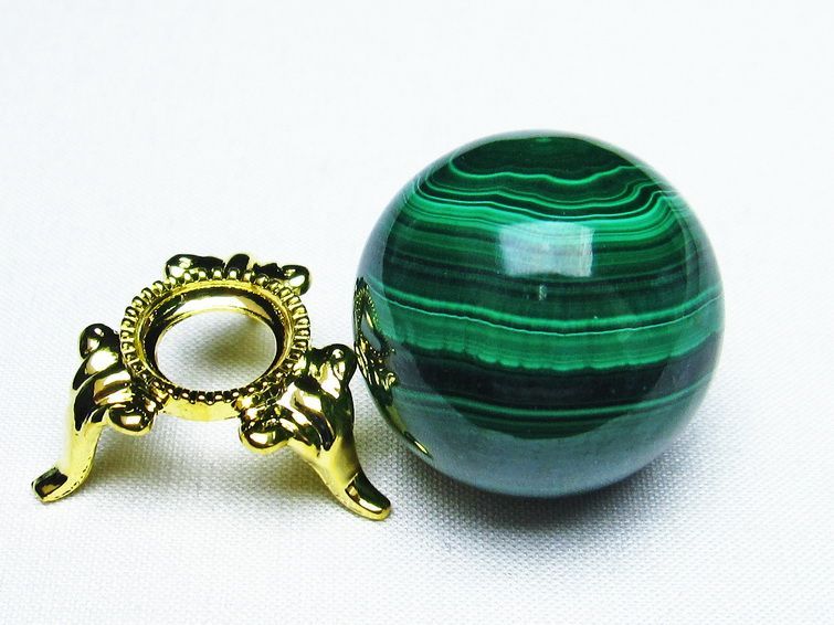 マラカイト 丸玉 スフィア 30mm 一点物 141-3535