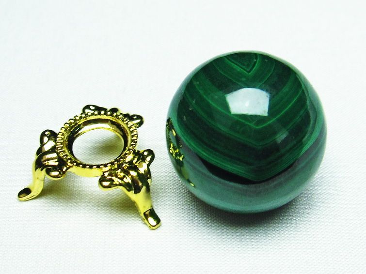 マラカイト 丸玉 スフィア 31mm 一点物 141-3551