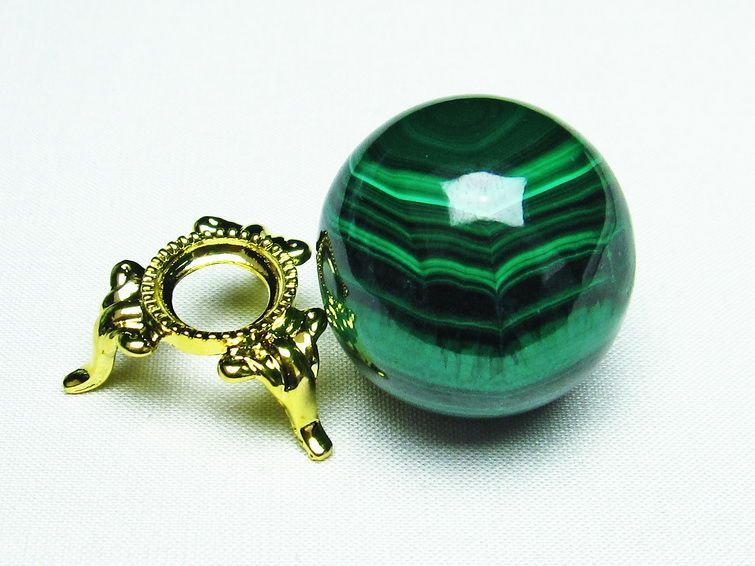 マラカイト 丸玉 スフィア 33mm 一点物 141-3553