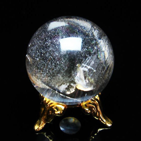 水晶 丸玉 スフィア 虹入り 25mm 一点物 141-4072 – 天然石