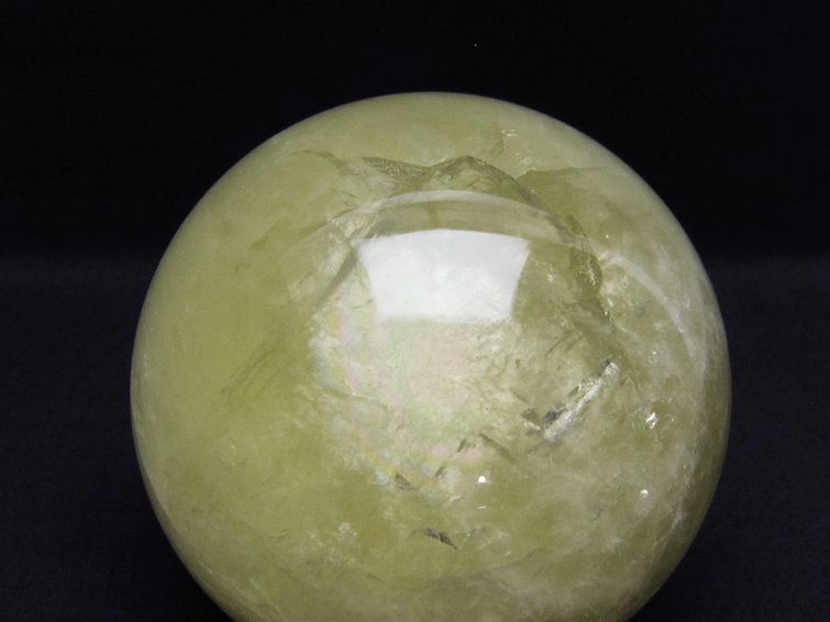 1.5Kg ミルキークォーツ 丸玉 虹入り 105mm スフィア イエロー 一点物 151-4574