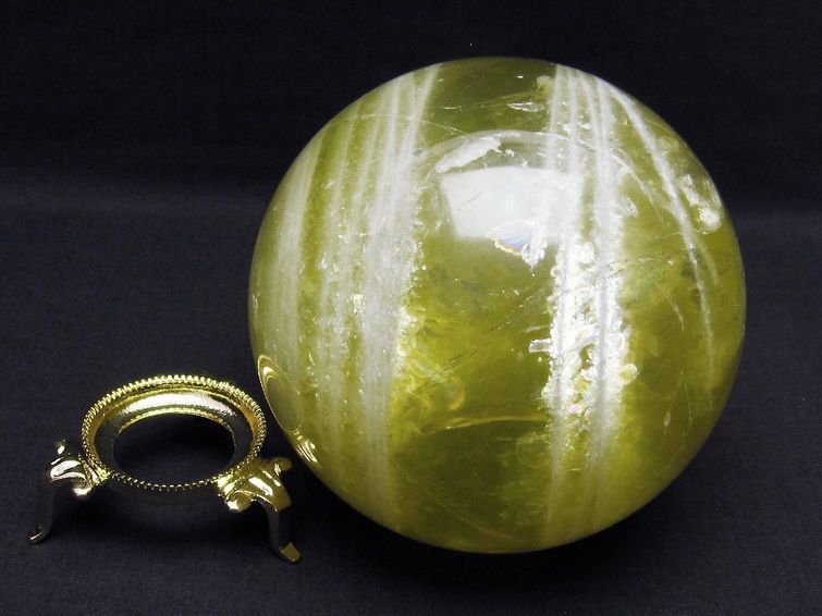 1.9Kg ミルキークォーツ 丸玉 112mm スフィア イエロー 一点物 151-4583