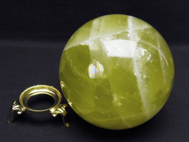 1.9Kg ミルキークォーツ 丸玉 112mm スフィア イエロー 一点物 151-4587