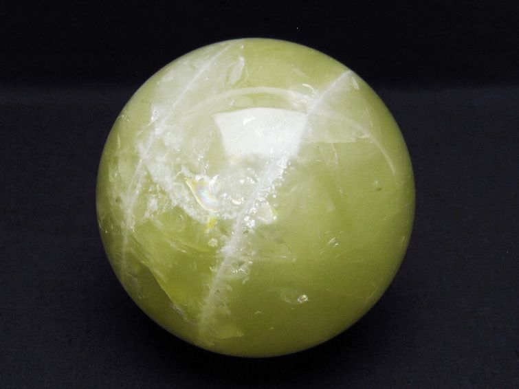1.2Kg ミルキークォーツ 丸玉 虹入り 93mm スフィア イエロー 一点物 151-4592