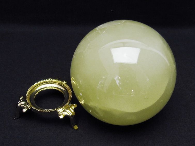 1.2Kg ミルキークォーツ 丸玉 93mm スフィア イエロー 一点物 151-4593