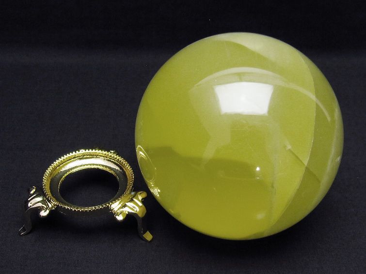 1.1Kg ミルキークォーツ 丸玉 92mm スフィア イエロー 一点物 151-4594