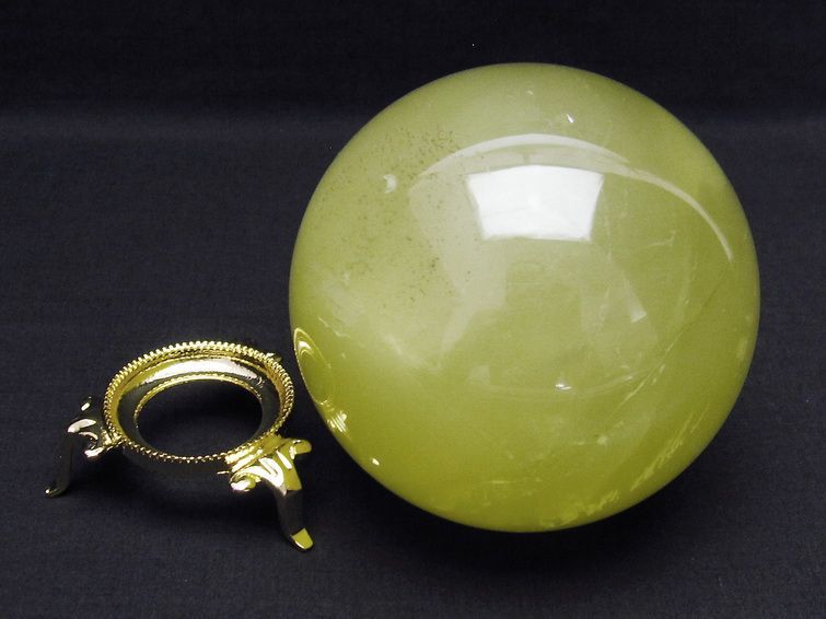 1.4Kg ミルキークォーツ 丸玉 100mm スフィア イエロー 一点物 151-4607