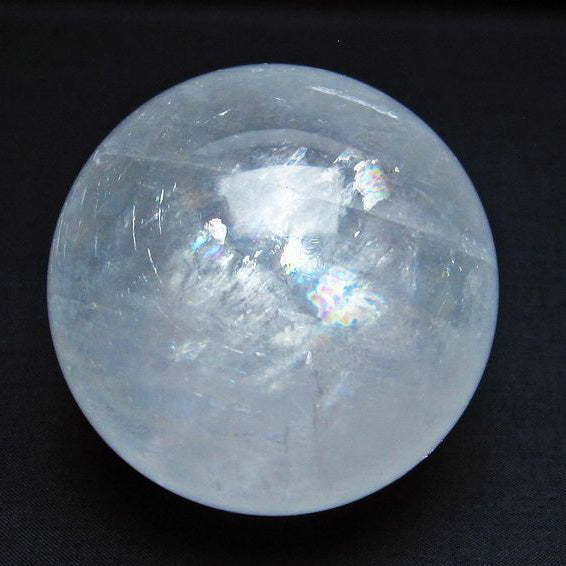 抜群の透明度！！カルサイトスフィア 虹 丸玉 カルサイト 丸玉 虹入り 79mm ホワイトカルサイト スフィア 一点物 151