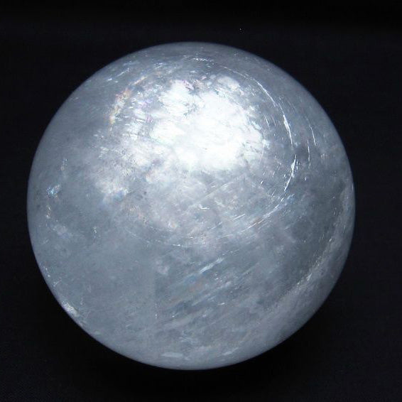 カルサイト 丸玉 虹入り 85mm ホワイトカルサイト スフィア 一点物 151